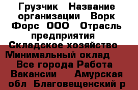 Грузчик › Название организации ­ Ворк Форс, ООО › Отрасль предприятия ­ Складское хозяйство › Минимальный оклад ­ 1 - Все города Работа » Вакансии   . Амурская обл.,Благовещенский р-н